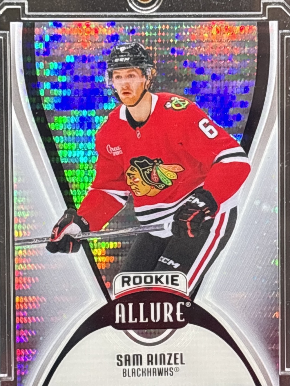 Allure Sam Rinzel Rookie Hockey Trading Card - Glitter Bomb